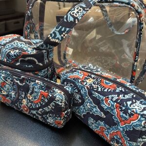 Vera Bradley Travel Bag Set with Clear Tote